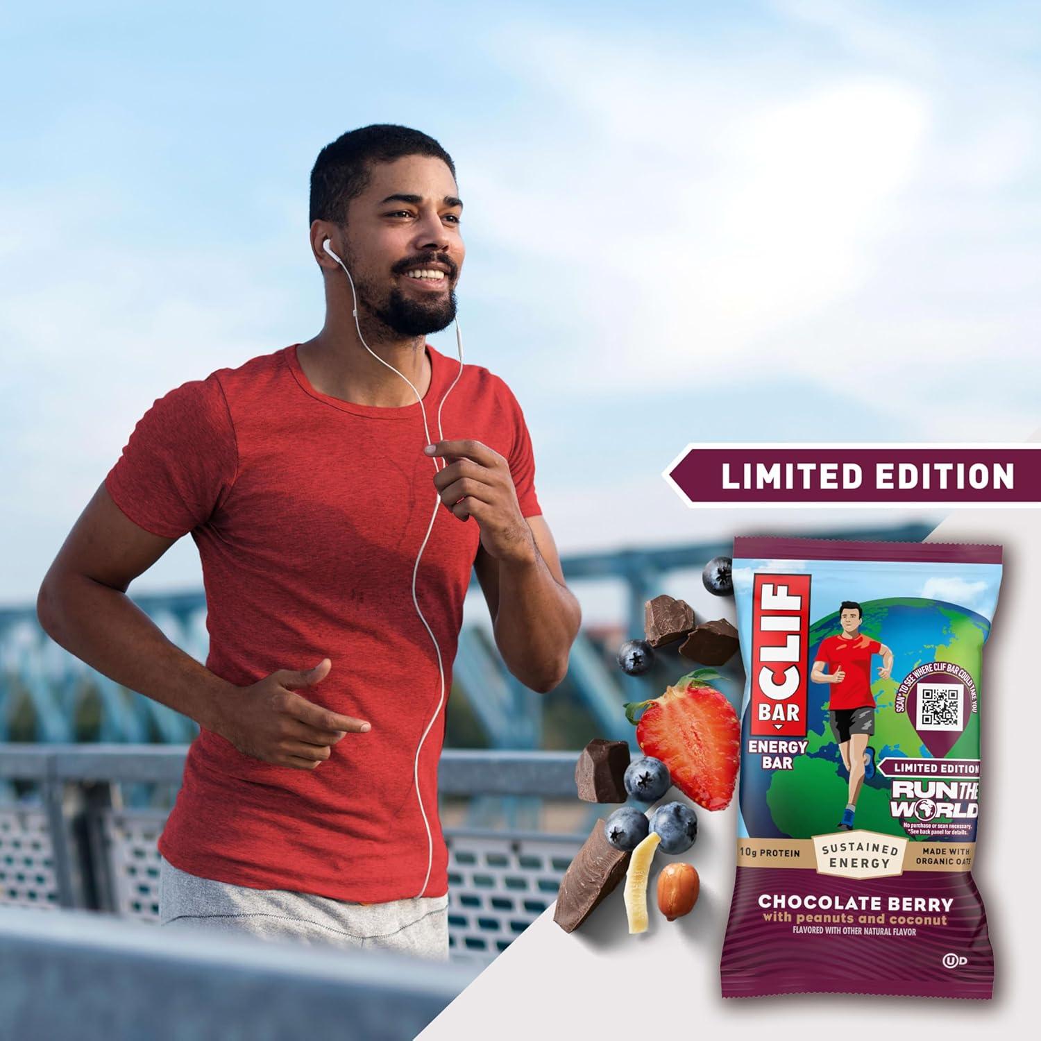 image:imageCLIF BAR Energy Protein Bars Limited Edition Run the World Chocolate Berry Made with Organic Oats Energy Bars NonGMO 5 Pack6 Count Pack of 1