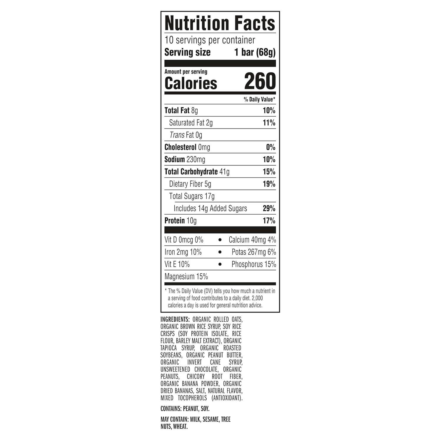 image:imageCLIF BAR Energy Protein Bars Peanut Butter Banana with Dark Chocolate Made with Organic Oats Energy Bars NonGMO 10 Pack10 Count Pack of 4