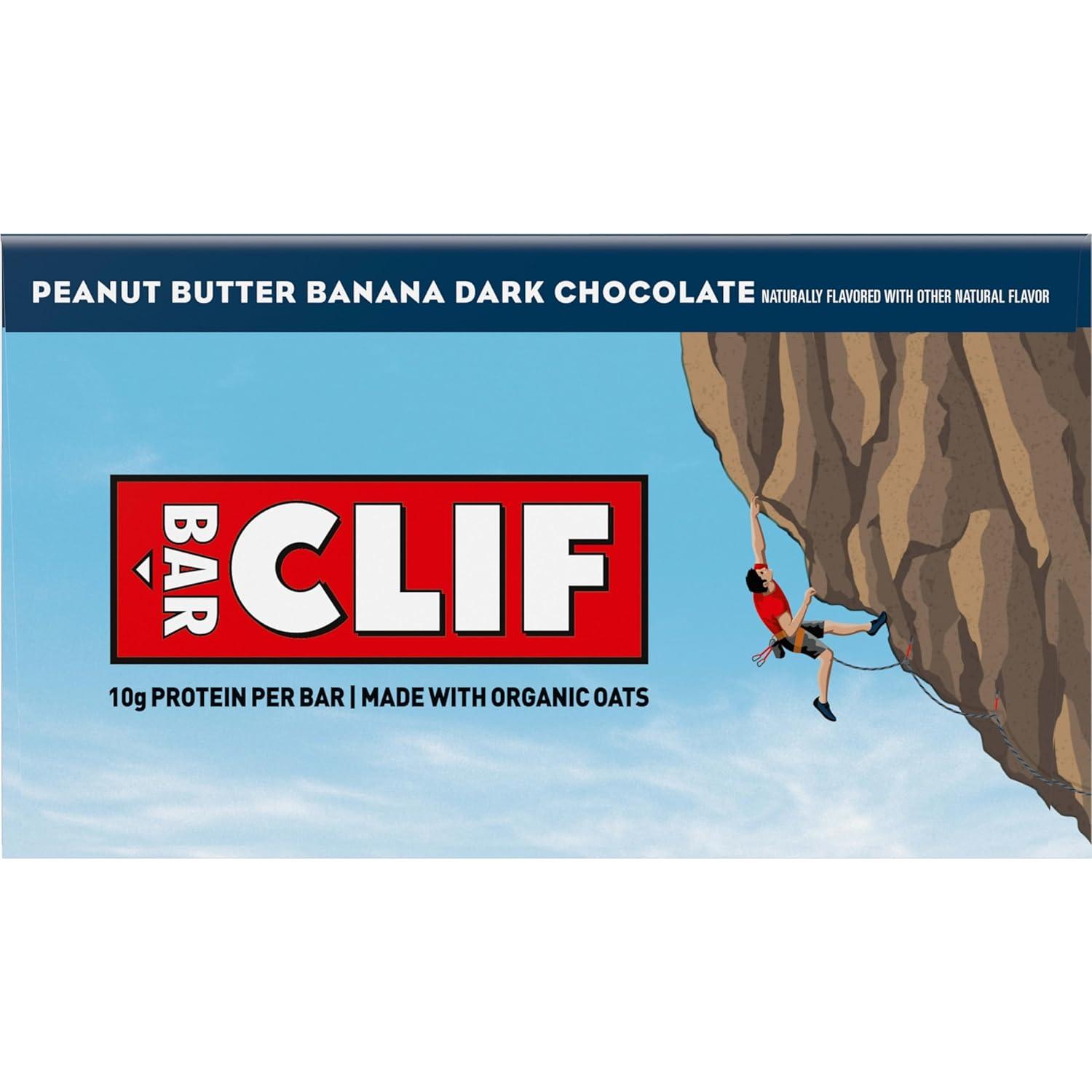 image:imageCLIF BAR Energy Protein Bars Peanut Butter Banana with Dark Chocolate Made with Organic Oats Energy Bars NonGMO 10 Pack10 Count Pack of 4