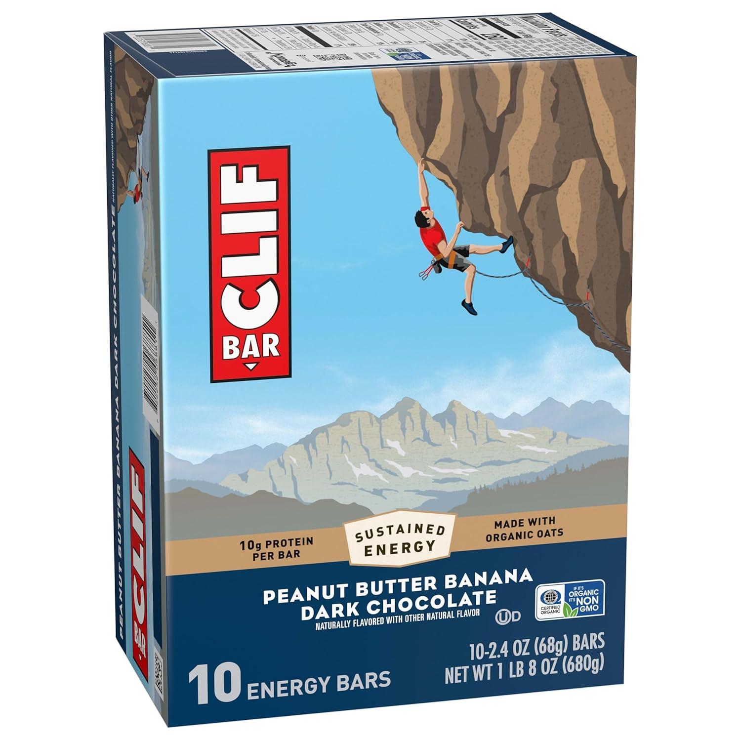 image:imageCLIF BAR Energy Protein Bars Peanut Butter Banana with Dark Chocolate Made with Organic Oats Energy Bars NonGMO 10 Pack10 Count Pack of 4
