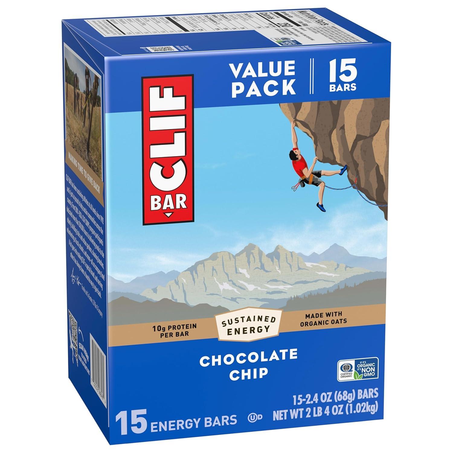 image:imageCLIF BAR Energy Protein Bars White Chocolate Macadamia Nut Made with Organic Oats Energy Bars NonGMO 15 PackChocolate Chip