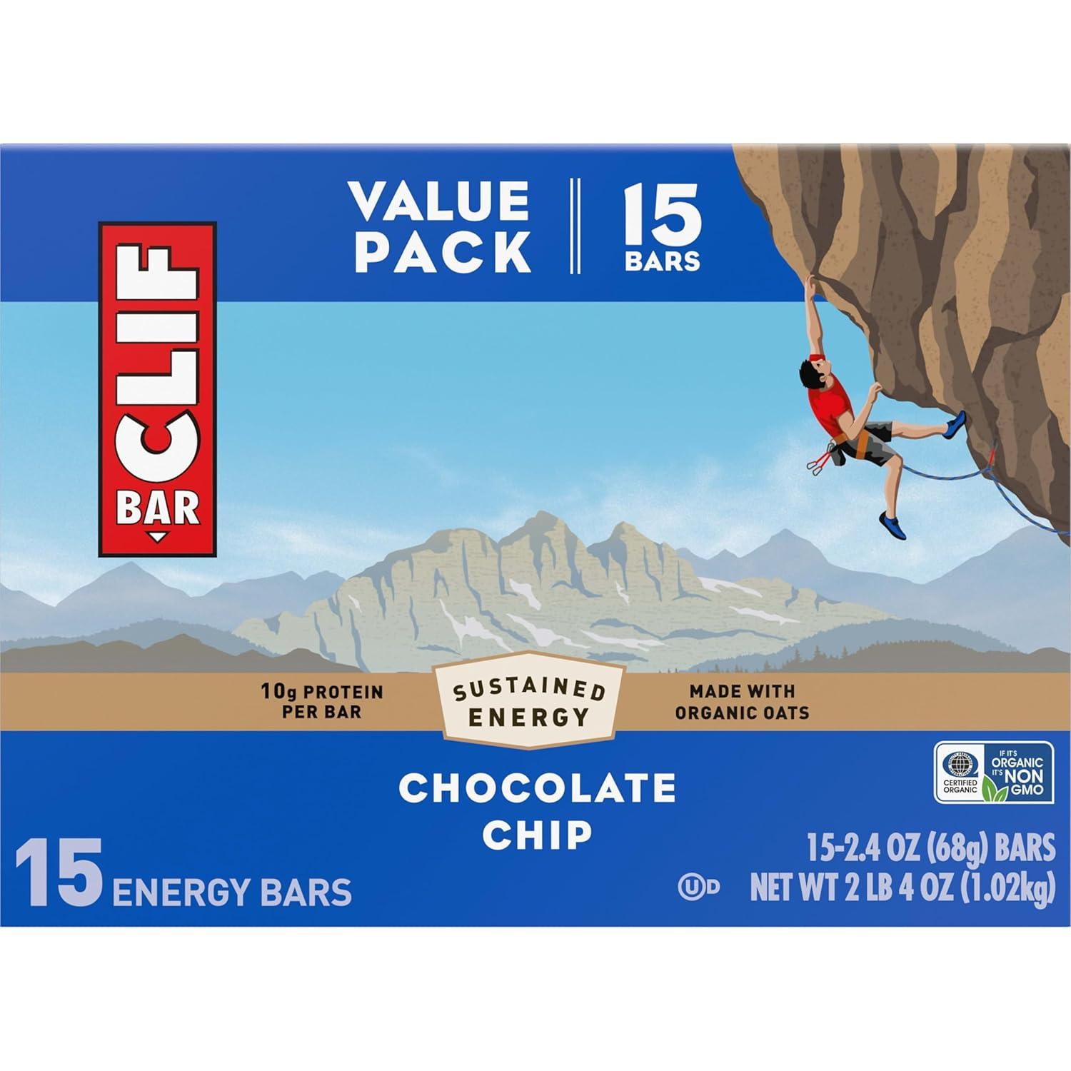 image:imageCLIF BAR Energy Protein Bars White Chocolate Macadamia Nut Made with Organic Oats Energy Bars NonGMO 15 PackChocolate Chip