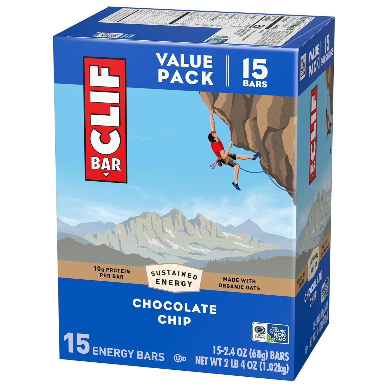 image:imageCLIF BAR Energy Protein Bars White Chocolate Macadamia Nut Made with Organic Oats Energy Bars NonGMO 15 PackChocolate Chip
