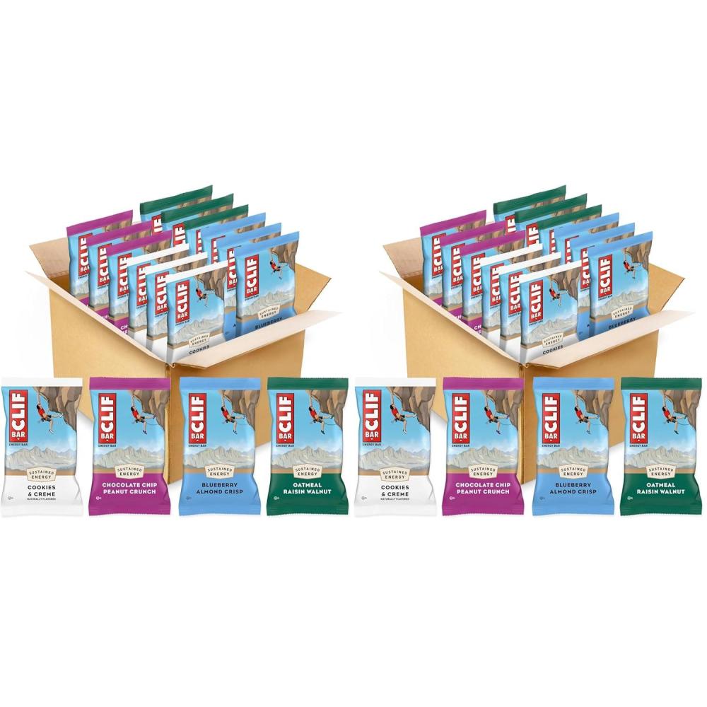 image:imageCLIF BAR Energy Protein Bars Variety Pack 4 Flavors Made with Organic Oats Energy Bars NonGMO 12 Pack112 x 104 x 222 cm Pack of 2