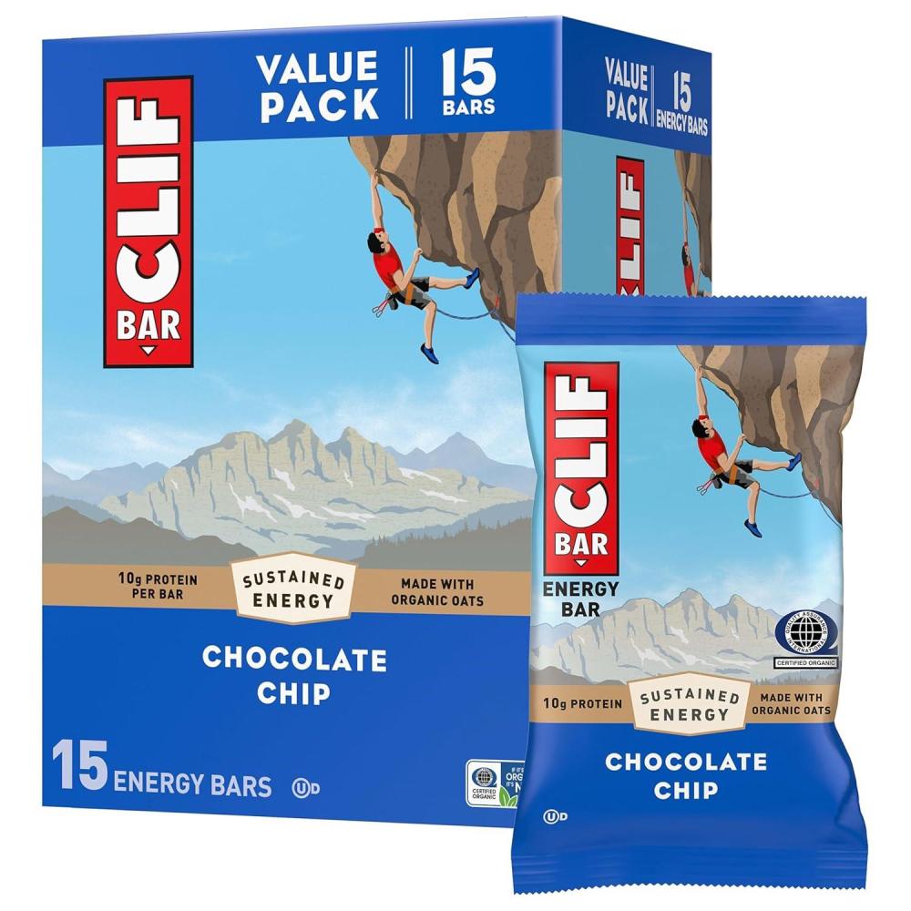 image:imageCLIF BAR Energy Protein Bars White Chocolate Macadamia Nut Made with Organic Oats Energy Bars NonGMO 15 PackChocolate Chip