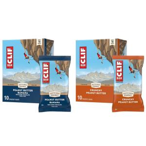 image:imageCLIF BAR  Energy Protein Bars  Crunchy Peanut Butter and Peanut Butter Banana with Dark Chocolate  Variety Pack  Made with Organic Oats  Energy Bars  NonGMO  20 Pack
