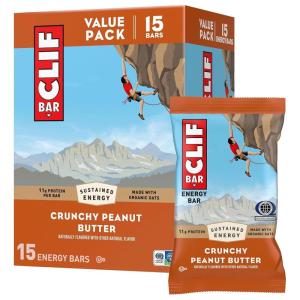 image:imageCLIF BAR  Energy Protein Bars  White Chocolate Macadamia Nut  Made with Organic Oats  Energy Bars  NonGMO  15 PackCrunchy Peanut Butter