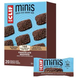 image:imageCLIF BAR Minis  Chocolate Brownie Flavor  Made with Organic Oats  4g Protein  NonGMO  Plant Based  SnackSize Energy Bars  099 oz 20 Pack20 Count Pack of 1