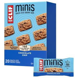 image:imageCLIF BAR Minis  Chocolate Chip  Made with Organic Oats  4g Protein  NonGMO  Plant Based  SnackSize Energy Bars  099 oz 20 Pack20 Count Pack of 1