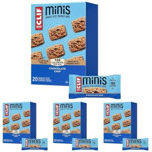 image:imageCLIF BAR Minis  Chocolate Chip  Made with Organic Oats  4g Protein  NonGMO  Plant Based  SnackSize Energy Bars  099 oz 20 Pack20 Count Pack of 4