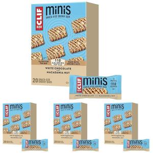 image:imageCLIF BAR Minis  White Chocolate Macadamia Nut Flavor  Made with Organic Oats  4g Protein  NonGMO  Plant Based  SnackSize Energy Bars  099 oz 20 Pack20 Count Pack of 4