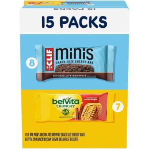 image:imageCLIF BAR Minis Energy Bars amp belVita Crunchy Breakfast Biscuits Snack Variety Pack 15 Snack Packs