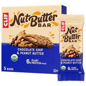 image:imageCLIF Nut Butter Bar  Chocolate Chip amp Peanut Butter  Filled Energy Bars  NonGMO  USDA Organic  PlantBased  Low Glycemic  176 oz 5 Pack5 Count Pack of 1