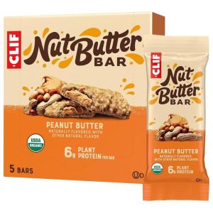 image:imageCLIF Nut Butter Bar  Peanut Butter  Energy Snack Bars  NonGMO  USDA Organic  Plant Based  Low Glycemic  176 oz 5 Pack5 Count Pack of 6
