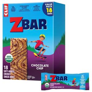image:imageZbar  Chocolate Chip  SoftBaked Energy Snack Bars  NonGMO  12g Whole Grains  USDA Organic Granola Bars  Snacks for Kids 18 Pack
