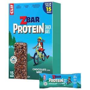 image:imageZbar Protein  Chocolate Flavored Mint  Crispy Snack Bars  Made with Organic Oats  NonGMO  5g Protein  Gluten Free Protein Bars 15 Pack