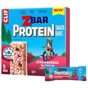 image:imageZbar Protein  Strawberries N Creme  Crispy Snack Bars  Made with Organic Oats  NonGMO  5g Protein  Gluten Free Protein Bars 5 Pack