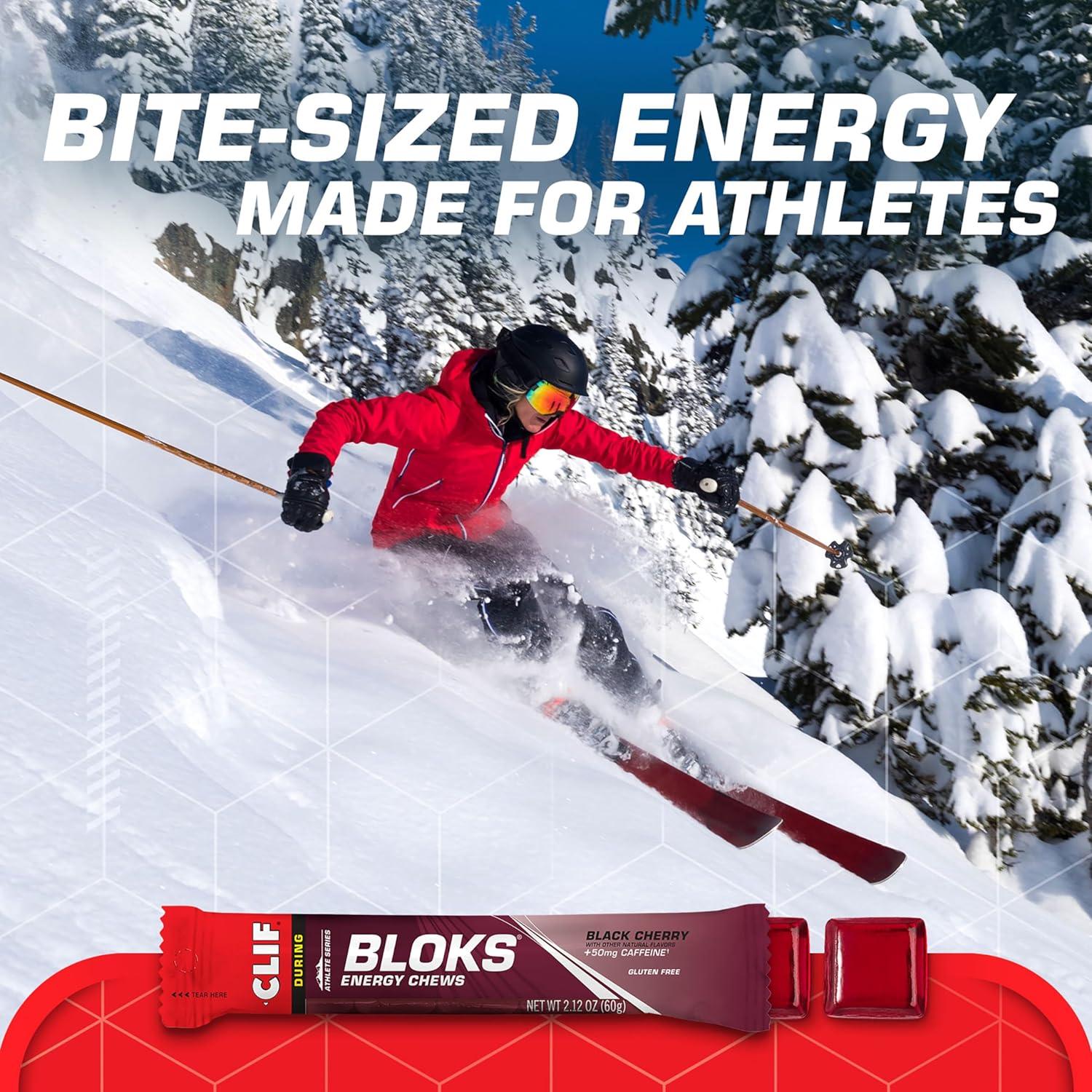 image:imageCLIF BLOKS Black Cherry Flavor with Caffeine Energy Chews NonGMO Plant Based Fast Fuel for Cycling and Running Quick Carbohydrates and Electrolytes 212 oz 18 Count