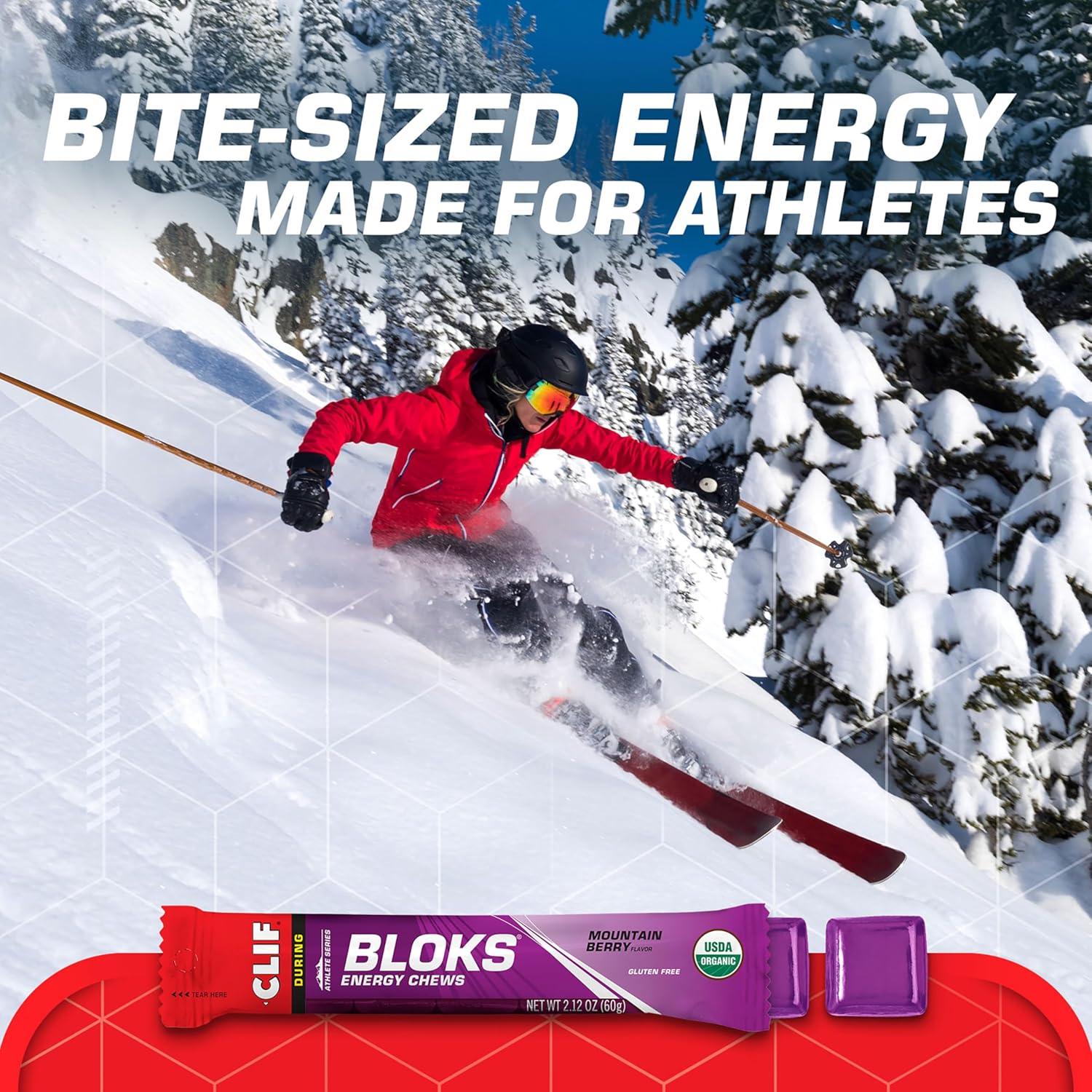 image:imageCLIF BLOKS Mountain Berry Flavor Energy Chews NonGMO Plant Based Fast Fuel for Cycling and Running Quick Carbohydrates and Electrolytes 212 oz 18 CountMountain Berry