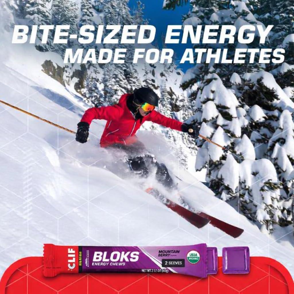 image:imageCLIF BLOKS Mountain Berry Flavor Energy Chews NonGMO Plant Based Fast Fuel for Cycling and Running Quick Carbohydrates and Electrolytes 212 oz 18 CountMountain Berry