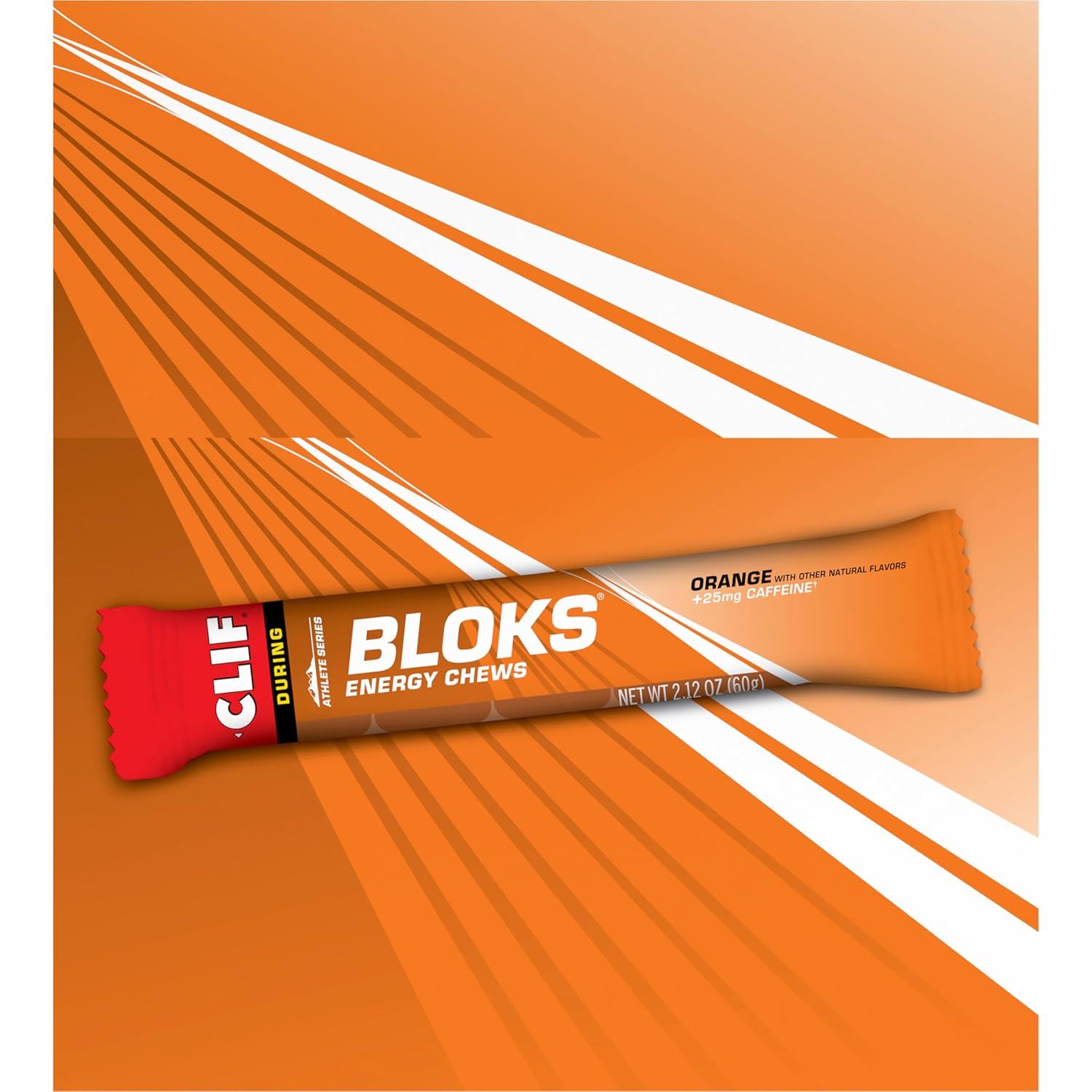 image:imageCLIF BLOKS Orange Flavor with Caffeine Energy Chews NonGMO Plant Based Fast Fuel for Cycling and Running Quick Carbohydrates and Electrolytes 212 oz 18 Count18 Count Pack of 2