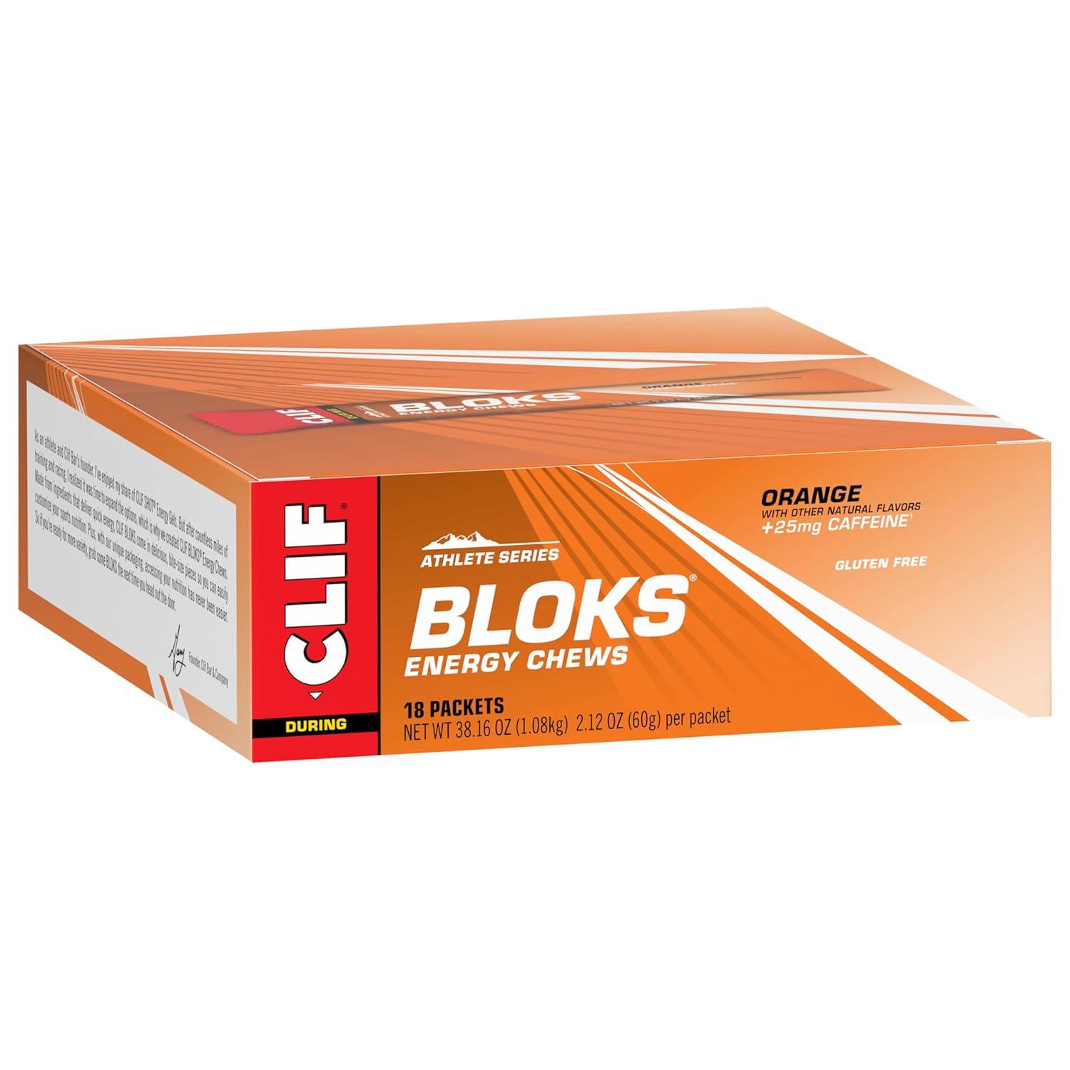 image:imageCLIF BLOKS Orange Flavor with Caffeine Energy Chews NonGMO Plant Based Fast Fuel for Cycling and Running Quick Carbohydrates and Electrolytes 212 oz 18 Count18 Count Pack of 2