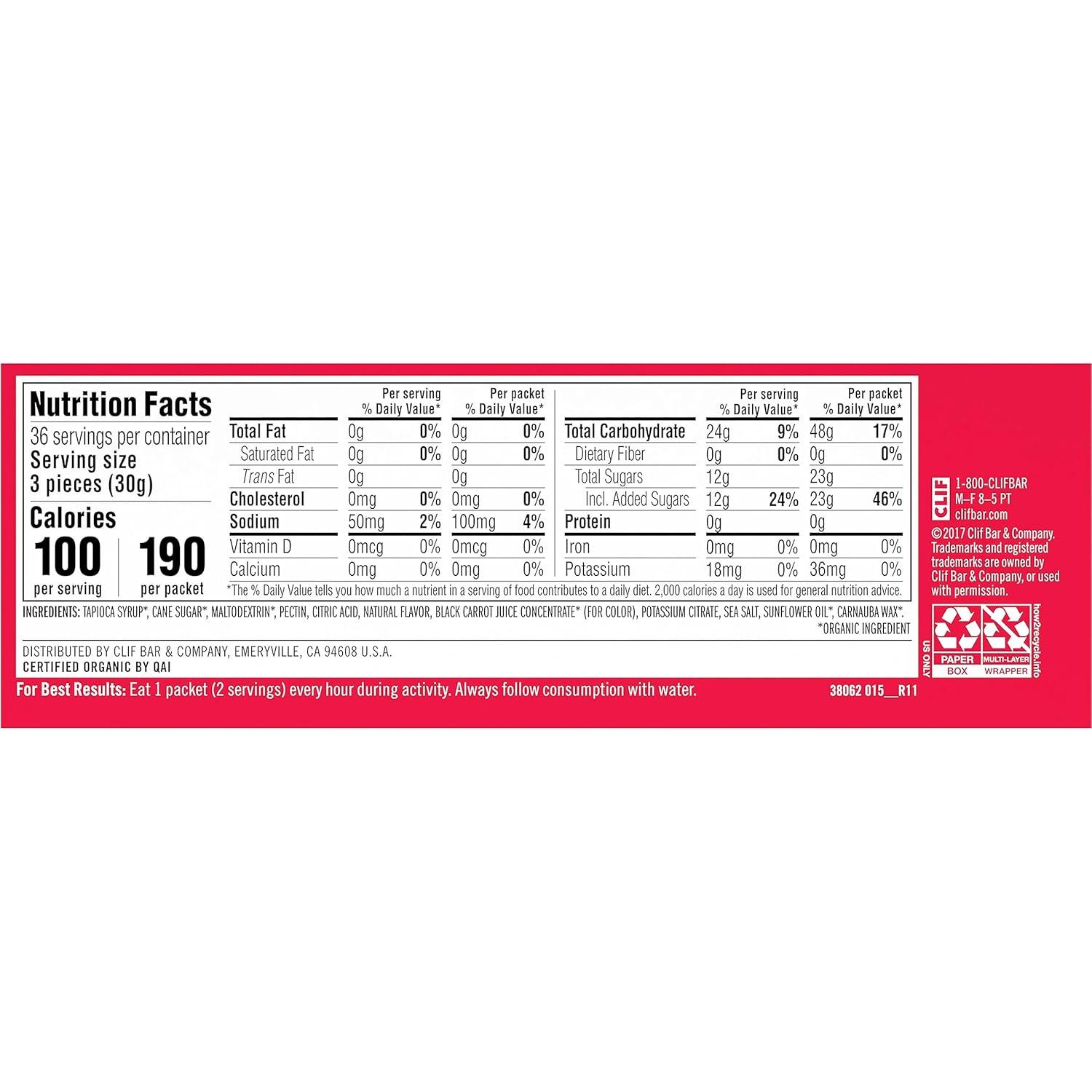 image:imageCLIF BLOKS Strawberry Flavor Energy Chews NonGMO Plant Based Fast Fuel for Cycling and Running Quick Carbohydrates and Electrolytes 212 oz 18 Count18 Count Pack of 2