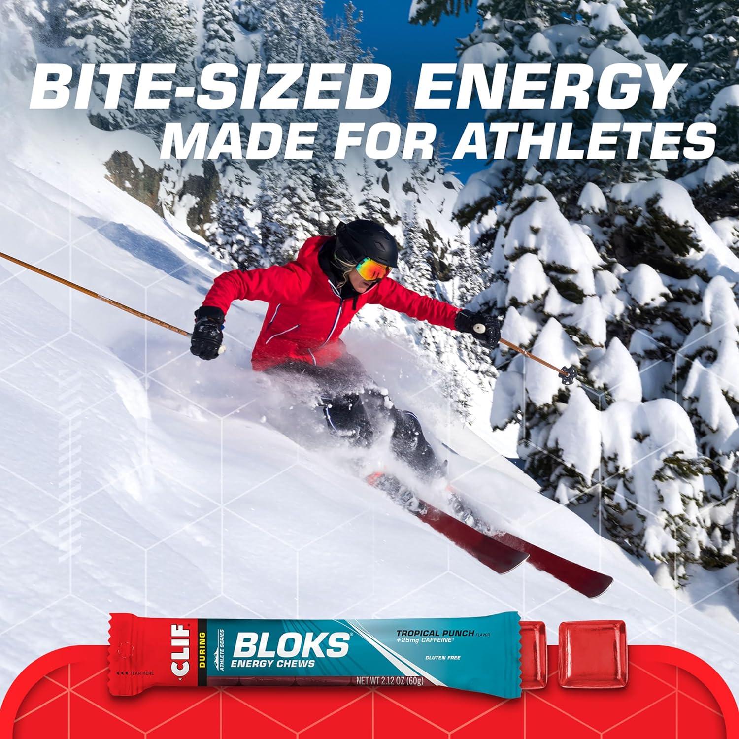 image:imageCLIF BLOKS Tropical Punch Flavor with Caffeine Energy Chews NonGMO Plant Based Fast Fuel for Cycling and Running Quick Carbohydrates and Electrolytes 212 oz 18 Count