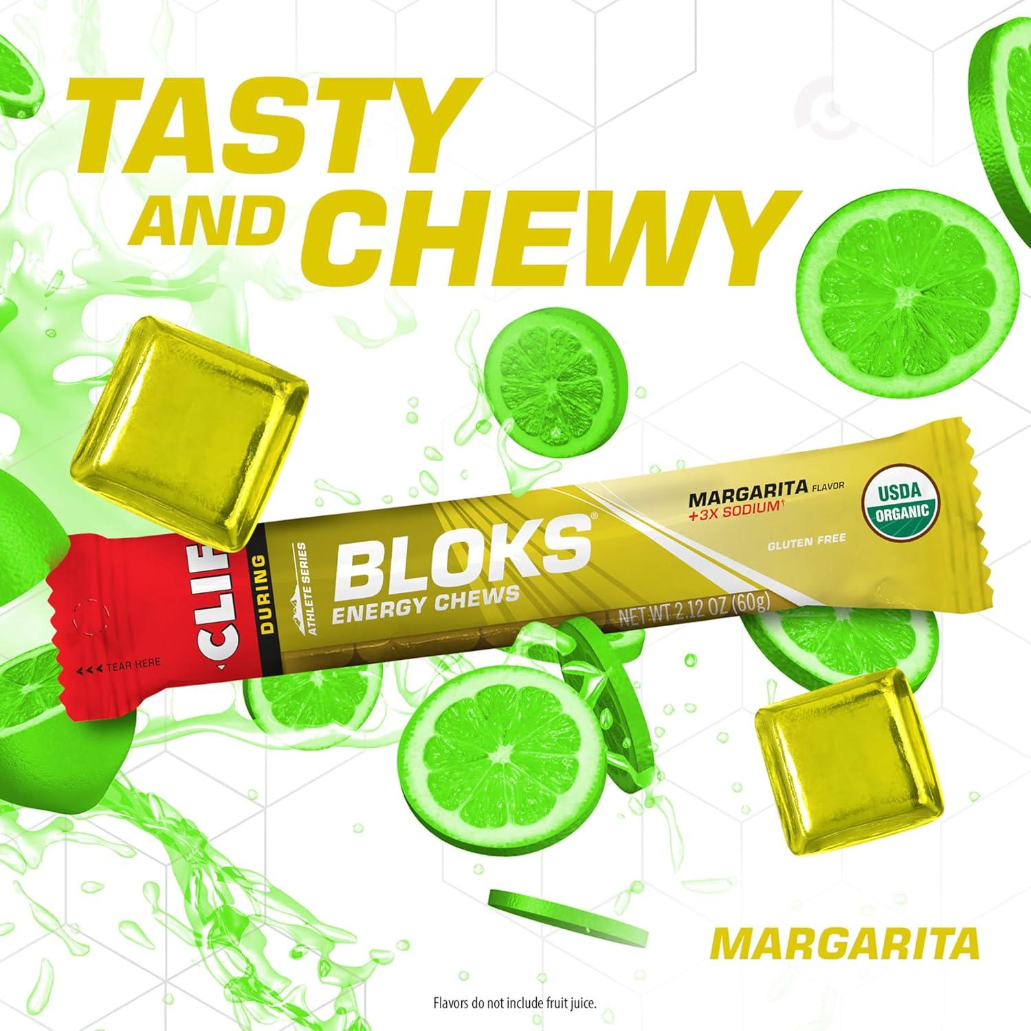 image:imageClif Bloks Margarita Flavor with 3X Sodium Energy Chews NonGMO Plant Based Fast Fuel for Cycling and Running Quick Carbohydrates and Electrolytes 212 oz 18 Count