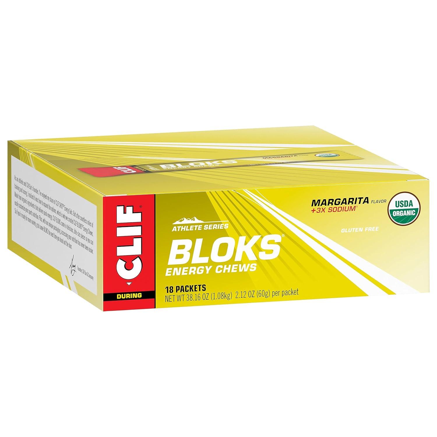 image:imageClif Bloks Margarita Flavor with 3X Sodium Energy Chews NonGMO Plant Based Fast Fuel for Cycling and Running Quick Carbohydrates and Electrolytes 212 oz 18 Count