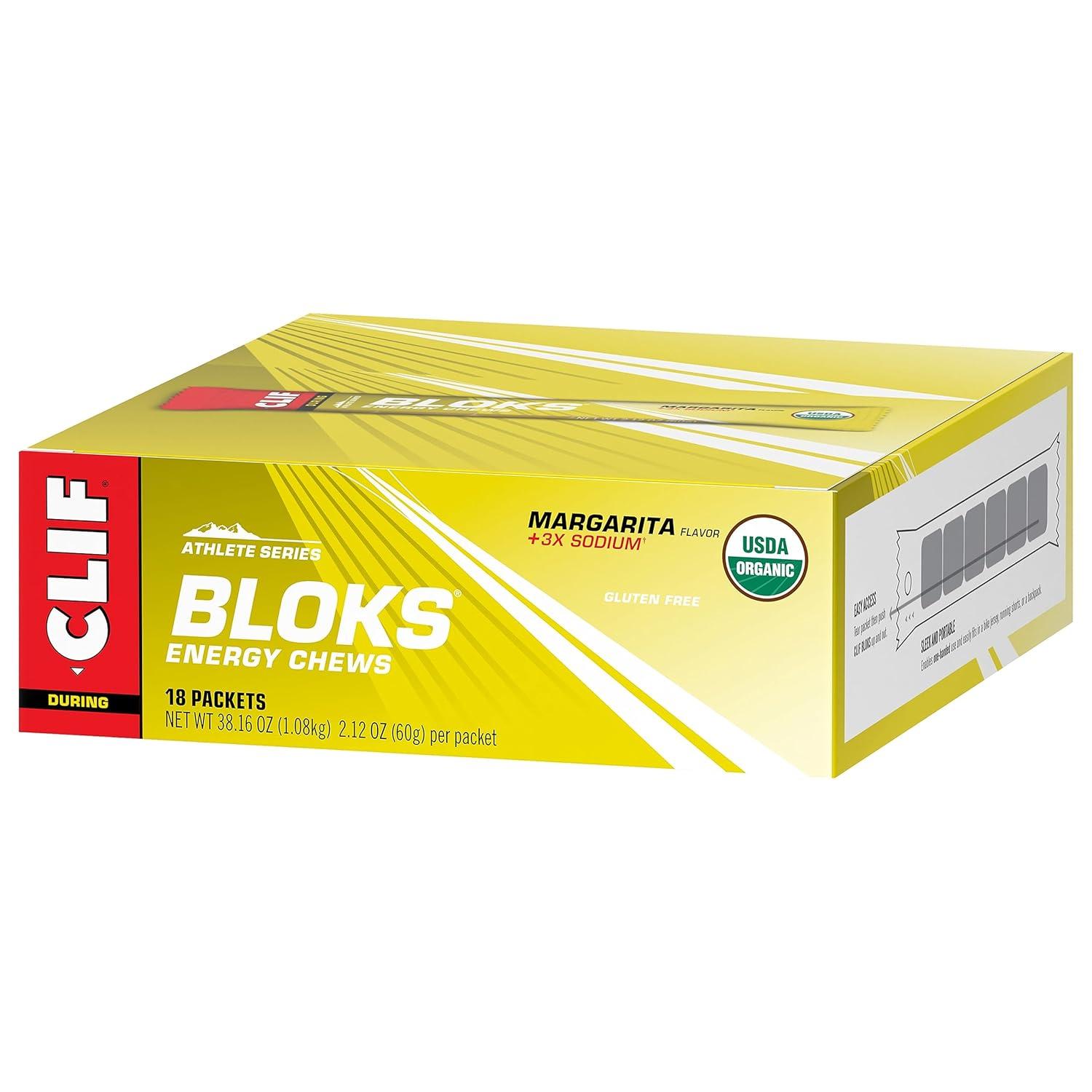 image:imageClif Bloks Margarita Flavor with 3X Sodium Energy Chews NonGMO Plant Based Fast Fuel for Cycling and Running Quick Carbohydrates and Electrolytes 212 oz 18 Count