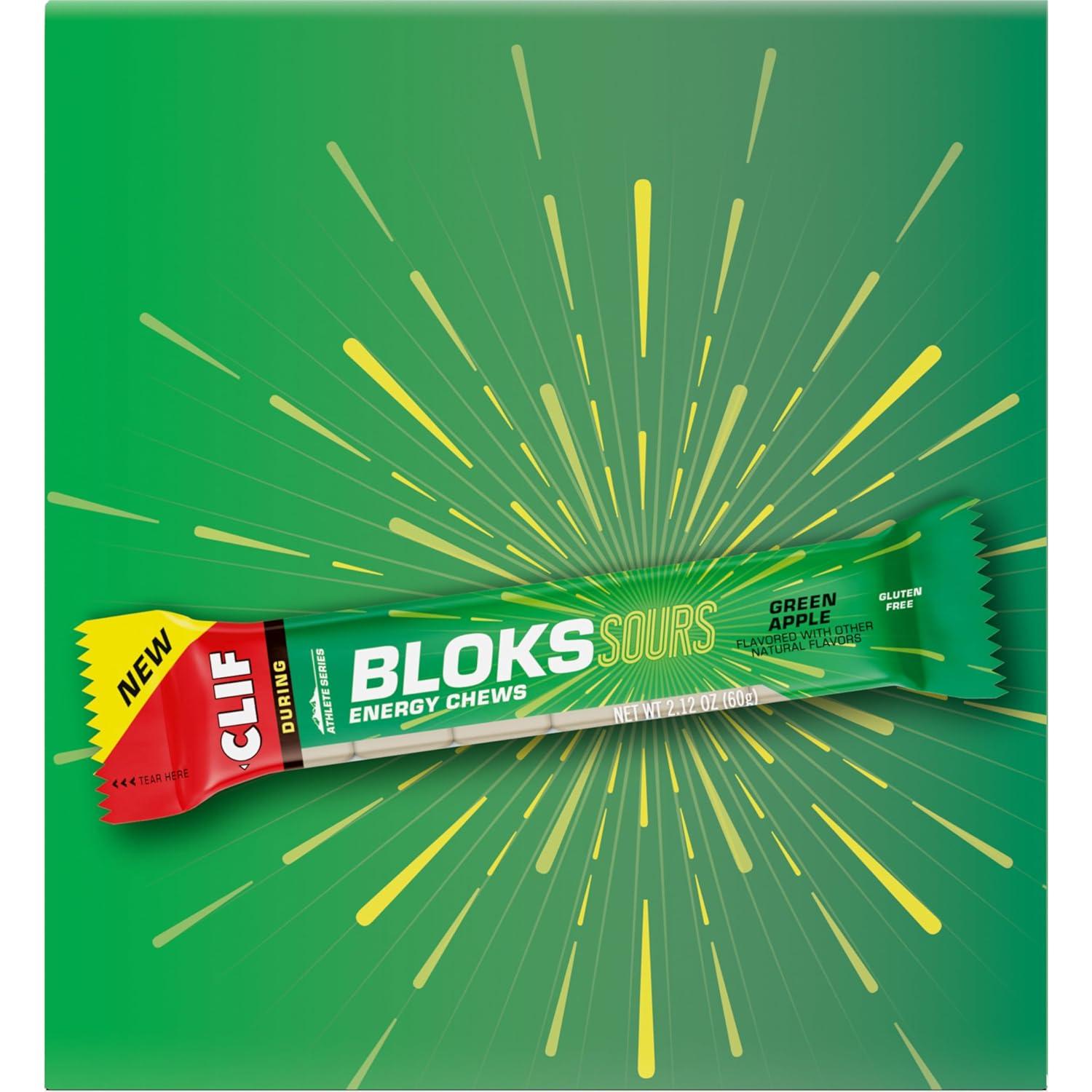 image:imageClif Bloks Sours Green Apple Flavor Energy Chews NonGMO Plant Based Fast Fuel for Cycling and Running Quick Carbohydrates and Electrolytes 212 oz 18 Count