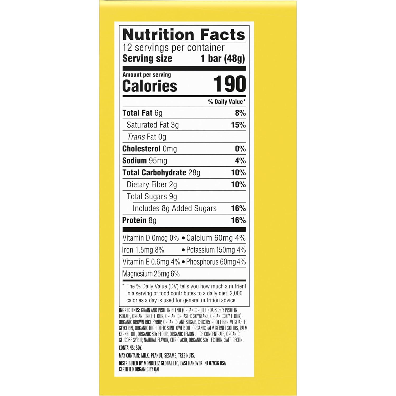 image:imageLUNA Bar LemonZest Flavor Gluten Free Snack Bars NonGMO Protein Bars Made with Organic Oats Value Pack 12 PackLemon Zest 12ct