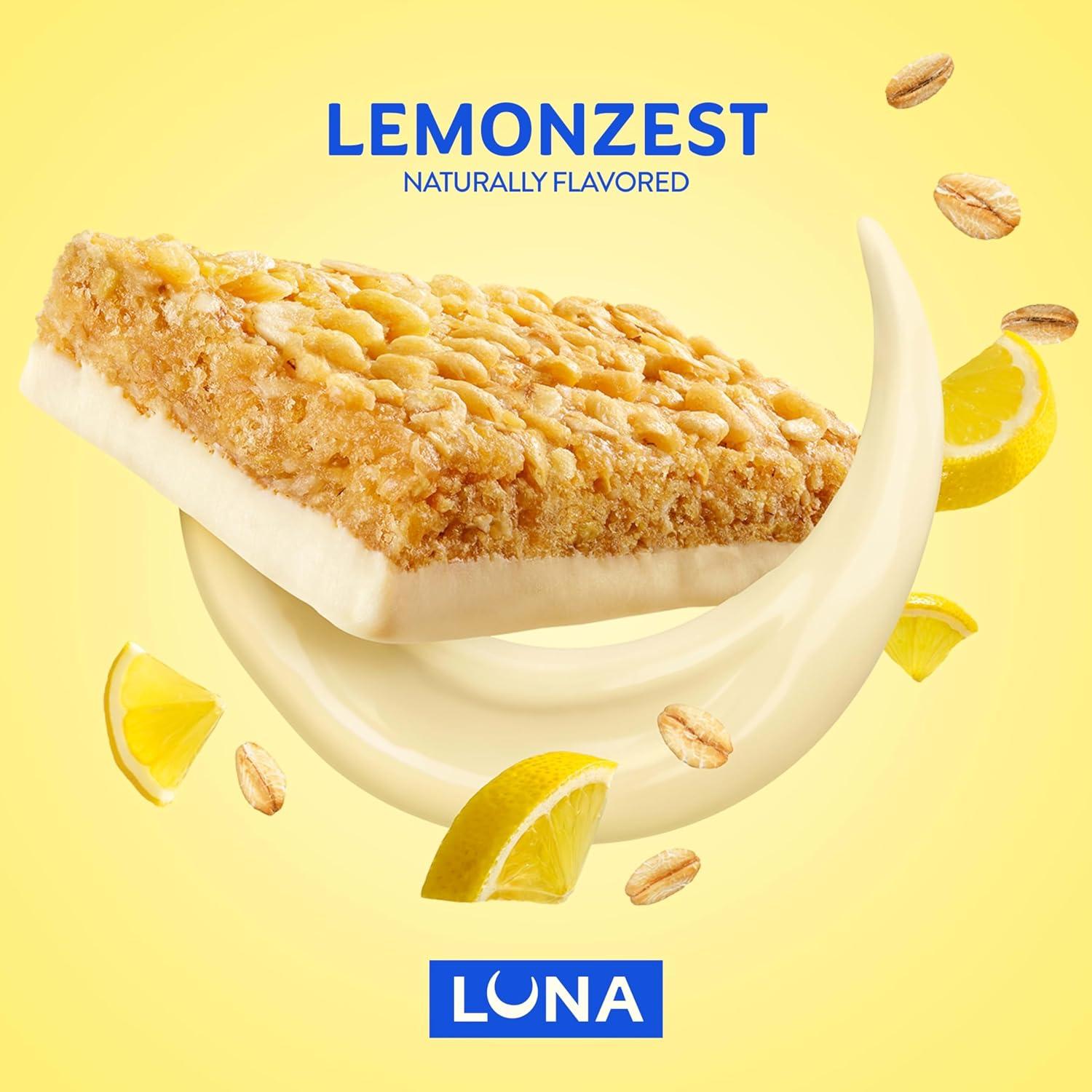 image:imageLUNA Bar LemonZest Flavor Gluten Free Snack Bars NonGMO Protein Bars Made with Organic Oats Value Pack 12 PackLemon Zest 12ct
