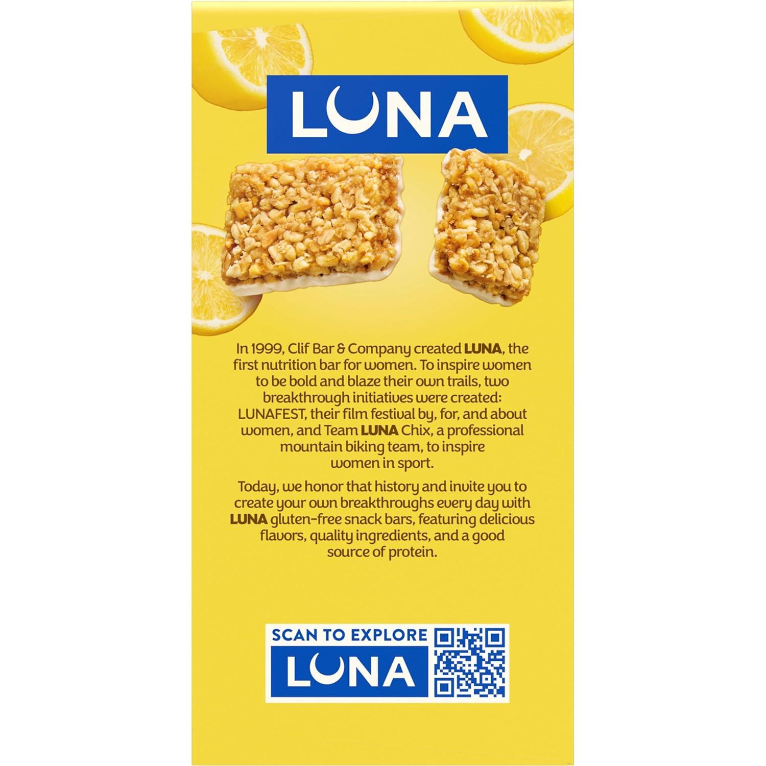 image:imageLUNA Bar LemonZest Flavor Gluten Free Snack Bars NonGMO Protein Bars Made with Organic Oats Value Pack 12 PackLemon Zest 12ct