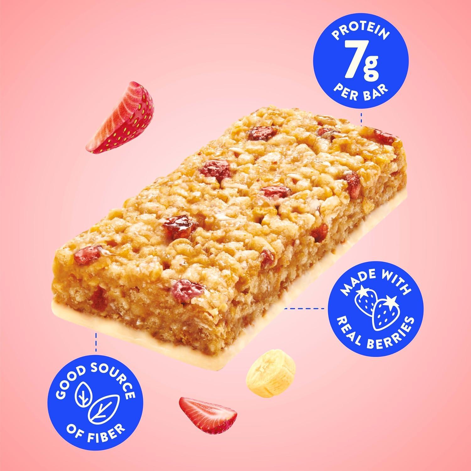 image:imageLUNA Berry Bars Strawberry Banana Flavor Fiber Granola Bars NonGMO Gluten Free Protein Bars Made with Organic Oats 6 PackStrawberry Banana