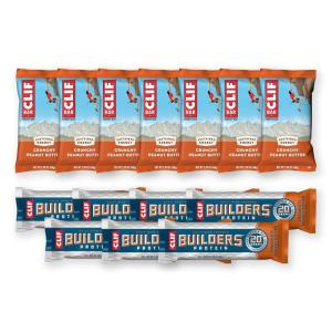 image:imageCLIF BAR and CLIF Builders  Variety Pack  Crunchy Peanut Butter and Chocolate Peanut Butter  Energy Bars and Protein Bars  NonGMO  Plant Based  24 oz 14 CountCrunchy Peanut Butter  Chocolate Peanut Butter