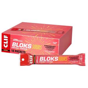image:imageClif Bloks Sours  Strawberry Lemonade Flavor with Caffeine  Energy Chews  NonGMO  Plant Based  Fast Fuel for Cycling and Running  Quick Carbohydrates and Electrolytes  212 oz 18 Count